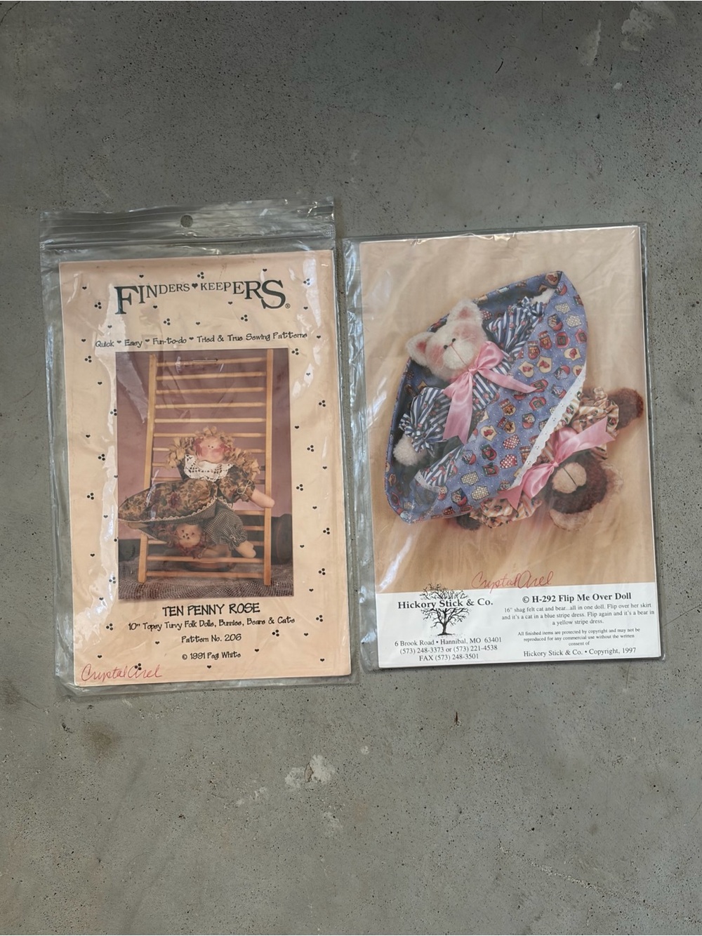 Vtg 90s Topsy Turvy Flip Doll Sewing Patterns Lot 2
